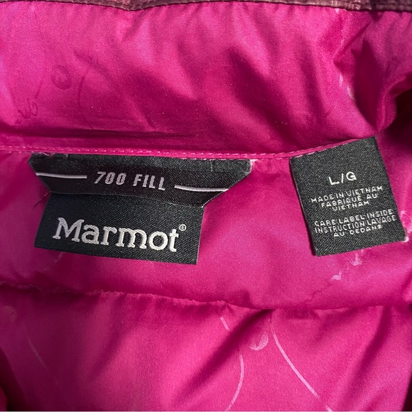 Marmot 700 Fill Women’s Duck Down PufferJacket Berry/Burgundy Large Small Flaw - Picture 14 of 14